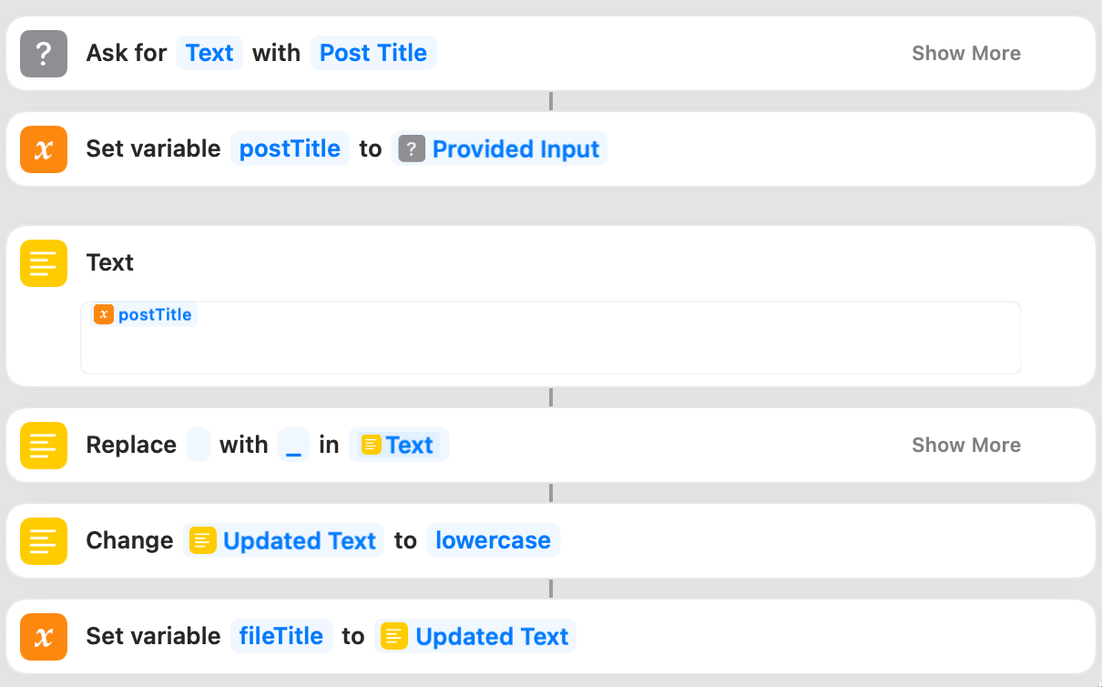 Shortcut post variables